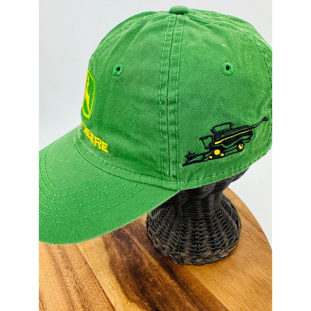 John Deere Hat‎ Baseball Cap Mens Green Embroidered Logo Combine Farm Tractor